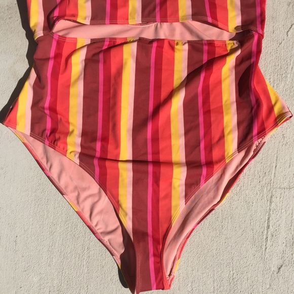 NWOT Orange, Brown Multicolor Forever 21 Swimsuit - Picture 4 of 8